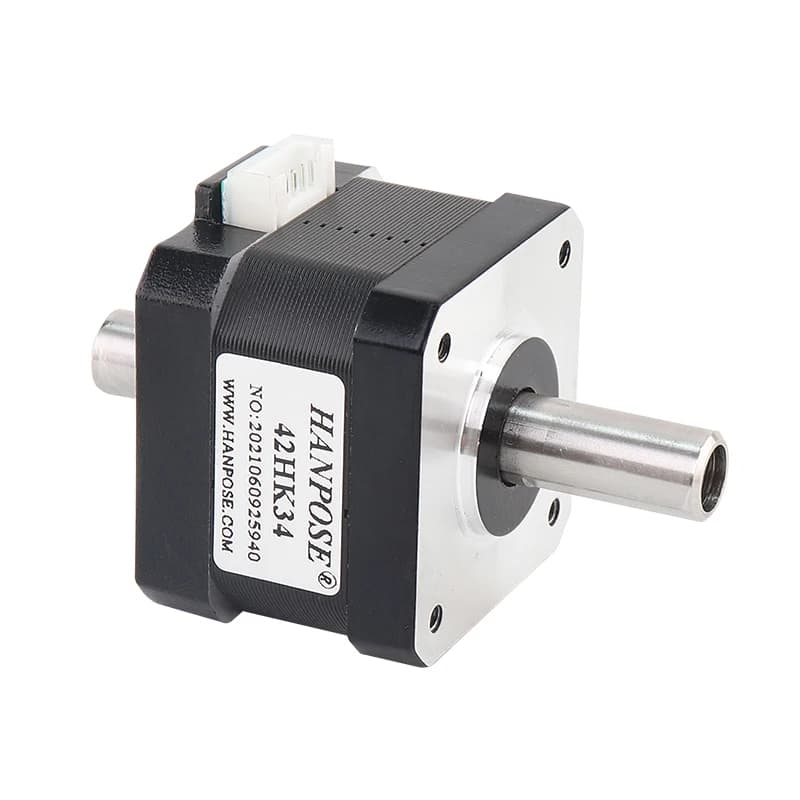 Nuovo Motore Stepper Hanpose Nema 17 42 a Doppio Albero 1.3A 28N.CM 42HK34 Motore Biaxiale Cavo a 4 Fili per CNC Stampante 3D