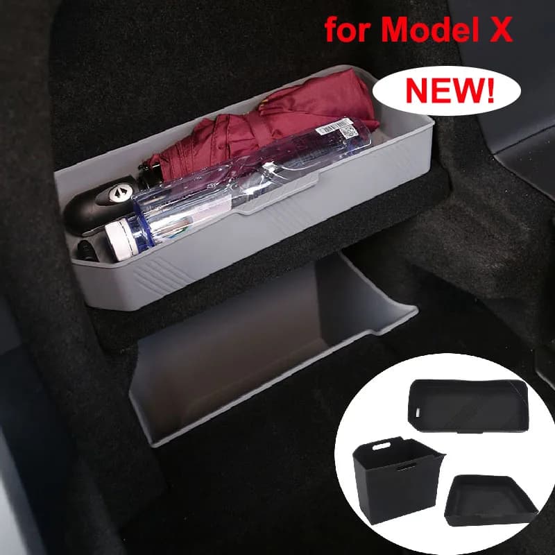 Scatola portaoggetti laterale del bagagliaio posteriore per Tesla Model X contenitori per Organizer per bagagliaio in Silicone divisorio per riporre gli accessori interni dell'auto