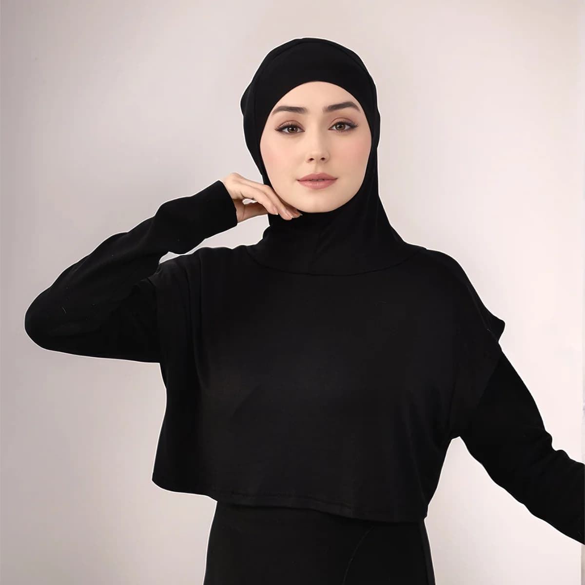 Musulmano islamico interno con cappuccio Hijab donna gilet basic senza maniche camicie che toccano il fondo abbigliamento islamico Turchia arabo Abaya top