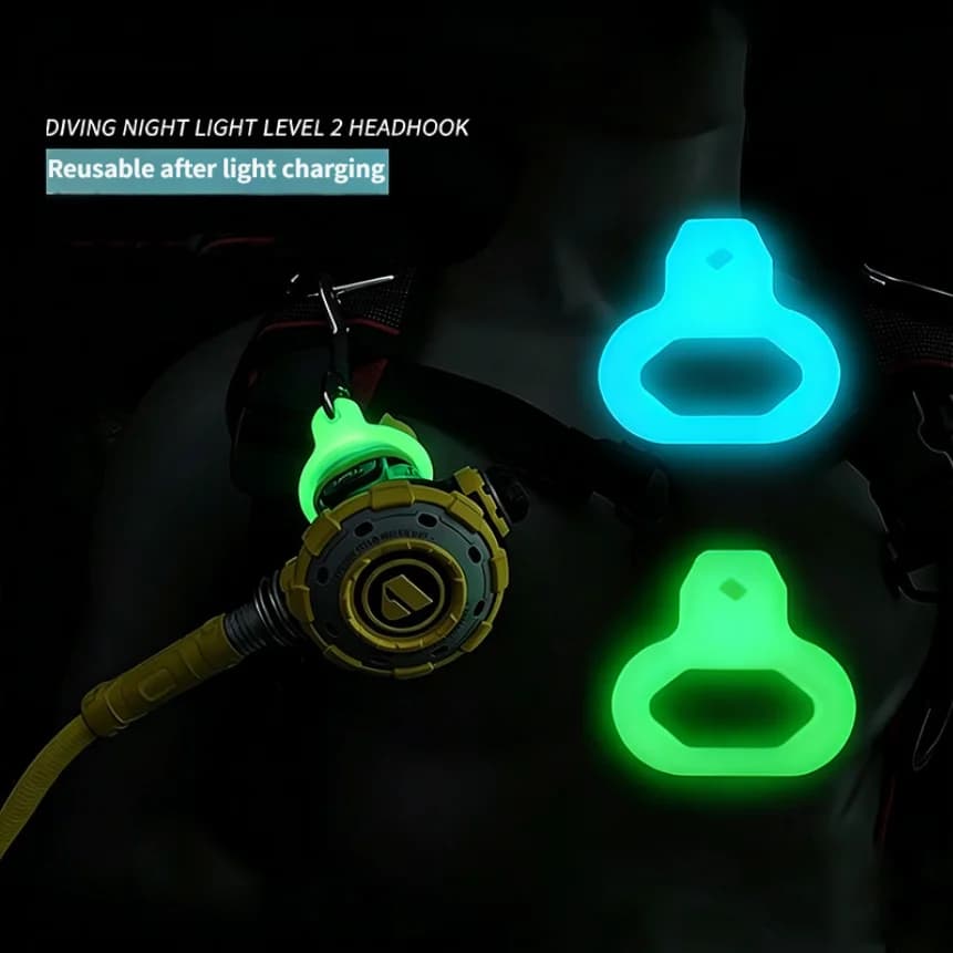 Silicone Snorkel Mouthpiece Comfortable Scuba Diving Regulator Mouthpiece Holder Light Snorkel Night Green Blue Glow In The Dark