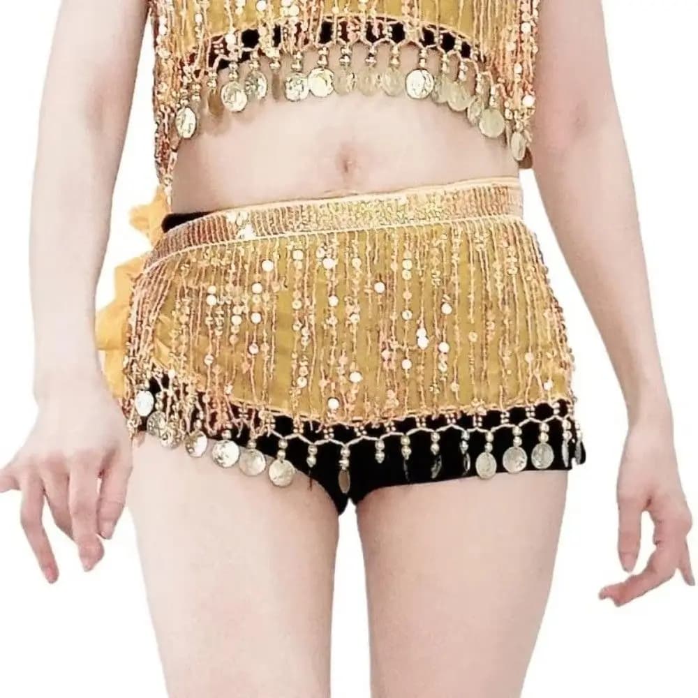 Casual Sequins Belly Dance Hip Scarf Tassel Comfortable Belt Waist Skirt Fringes Hip Scarf Dancer Costume