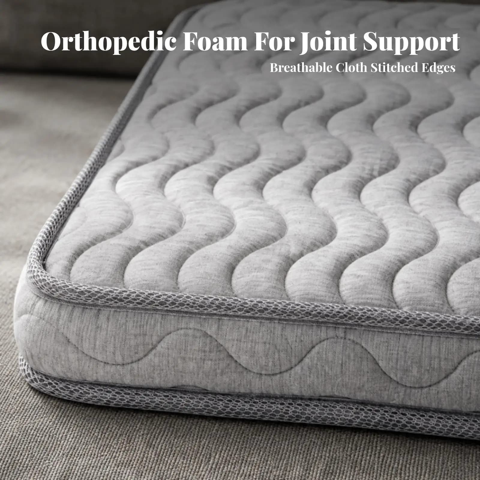 Dog Mattress Breathable Dog Bed with Raised Edge Pet Bed with Mattress Orthopedic Comfortable for Dogs, Living Room, Crates