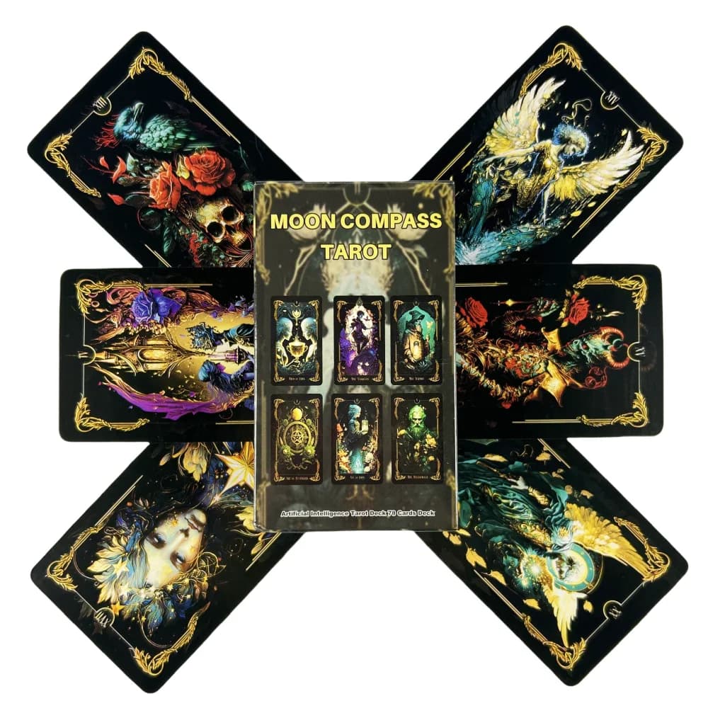 Mazzo di tarocchi con 78 carte, Bussola Lunare, Tarocchi dell'Intelligenza, Linee Moderne del Spirito Tradizionale, Gioco da Tavolo per Feste, Carte Oracolo