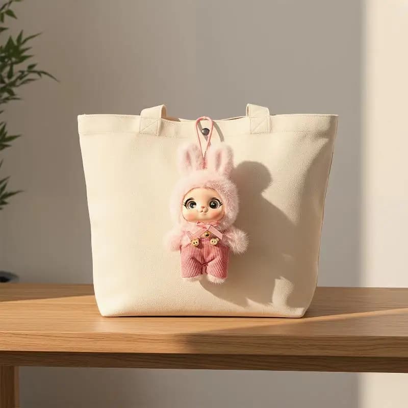 Ciondolo Bambola di Peluche con Viso in Vinile a Forma di Animali in Posa Eretta, Decorazione per Zaino, Regali