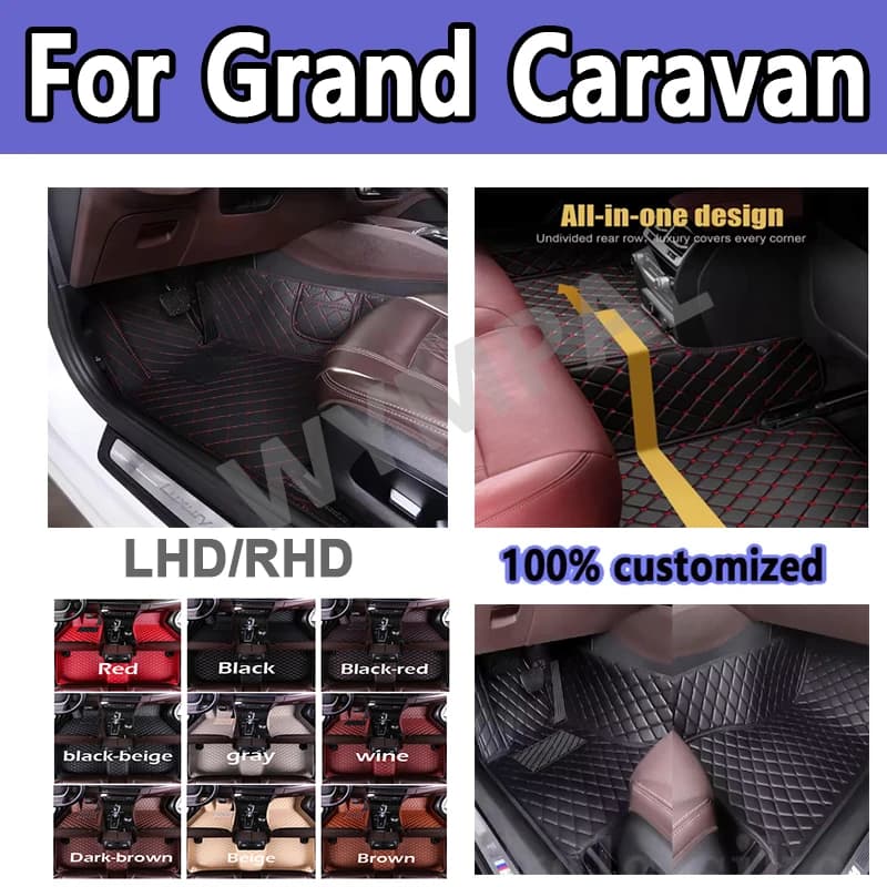 Luxury Car Mats Dodge Grand Caravan Floor 2008 ~ 2020 7 places Waterproof Car Mat Para Autos Protective Car Accessories
