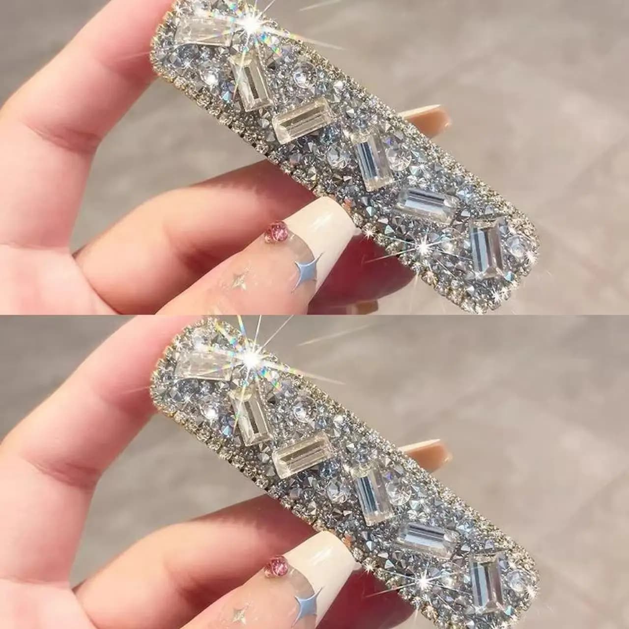 Fashion Heavy Industry High-end Water Diamond Womens Versatile Side Clip Bangs Temperament Retro Broken Hair Clip All Year Round