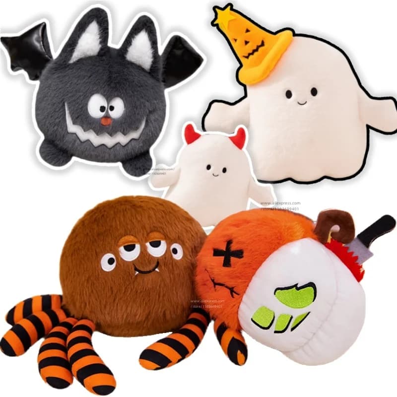 Halloween Skull Pumpkin Plushie orribile Black Wings pipistrelli con bucktooth Ghost Spider per bambini Festival Decor Doll Toys
