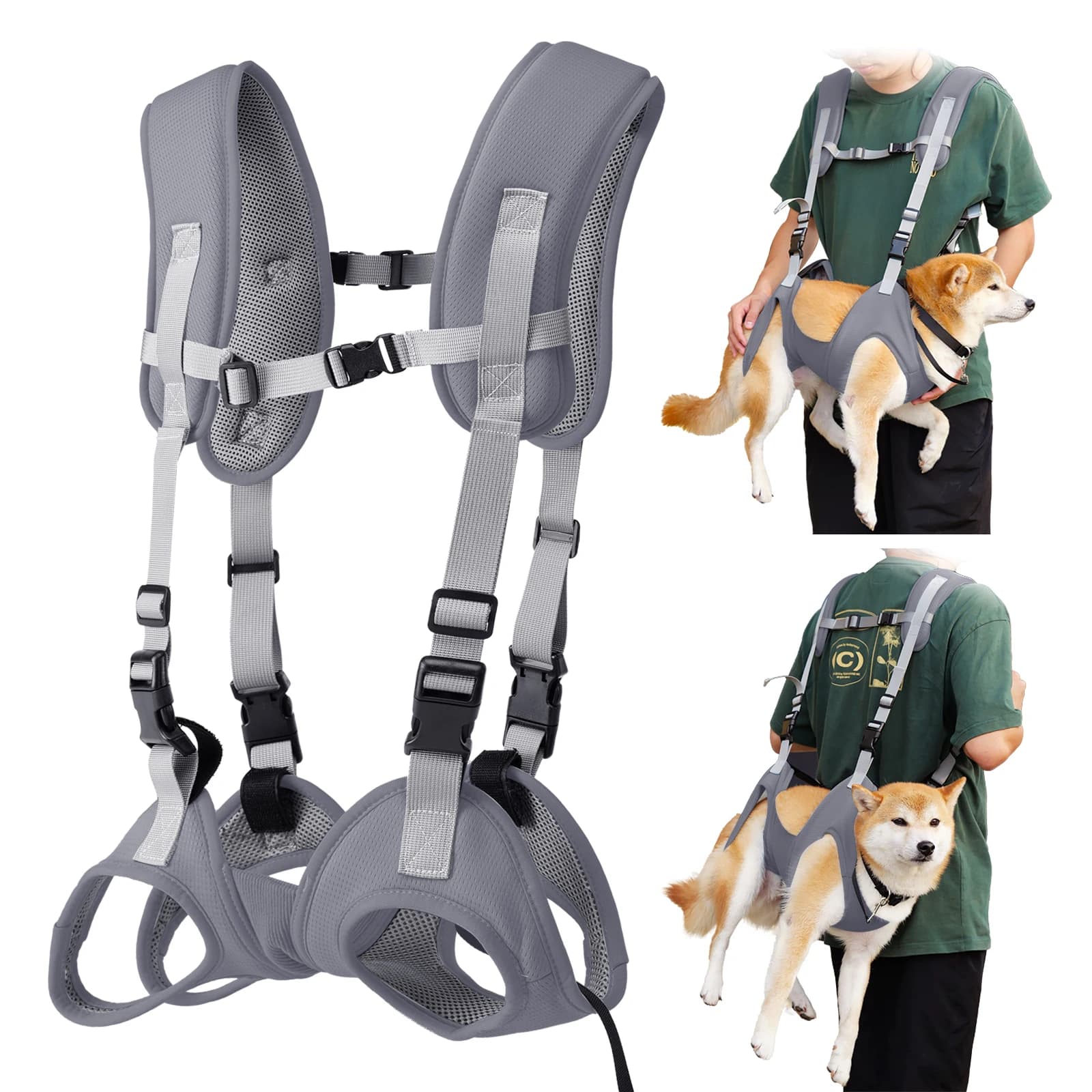 Dog Carry Harness Adjustable Pet Lift Support Harness for Large Dogs Mobility Aid Rehabilitation Sling Elderly Disabled Dogs