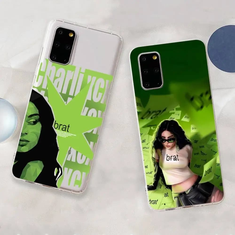 Phone Case C-Charlis XCX B-BRAT for Samsung S 20 21 22 23 lite plus ultra Cover Transparent for Cellular