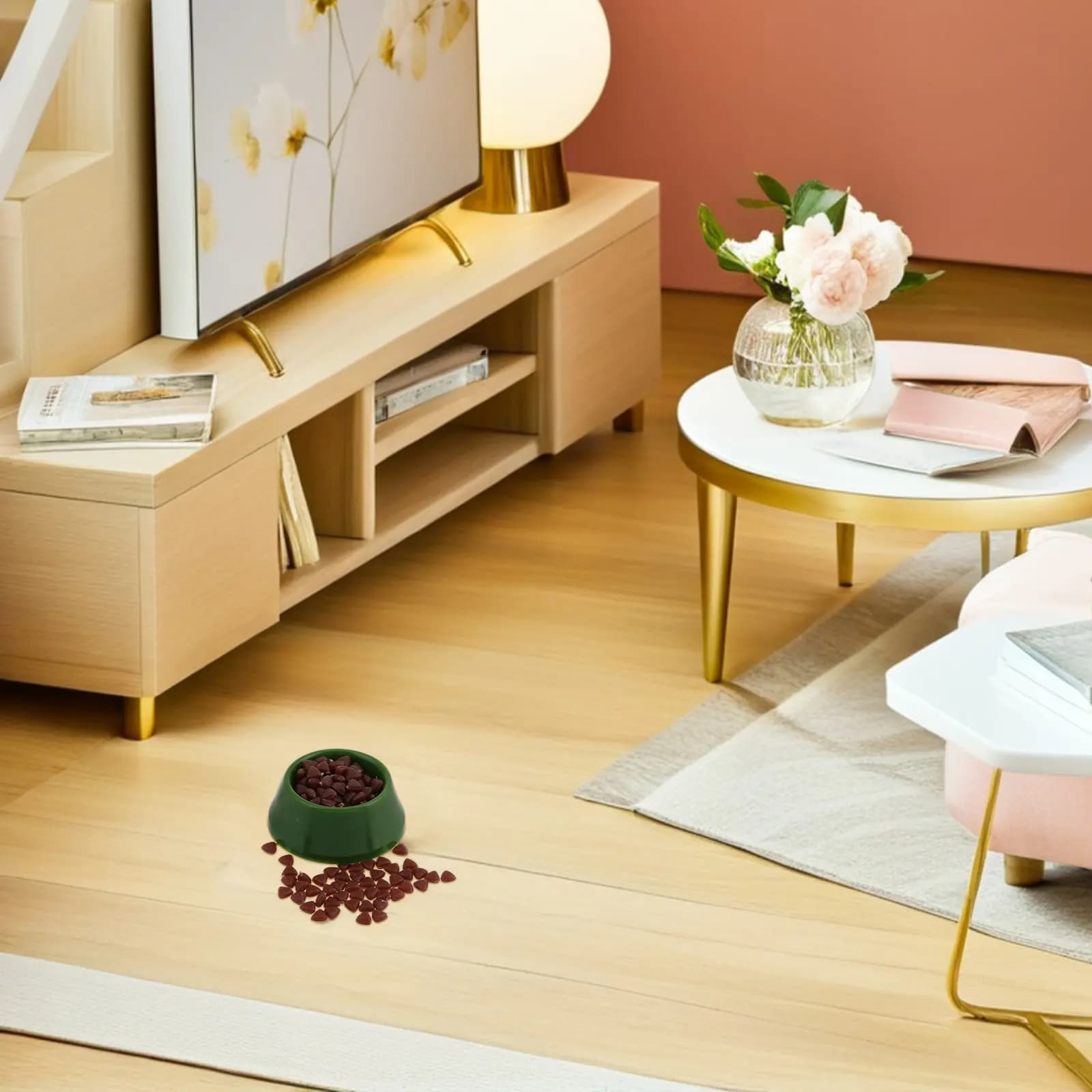 Ciotola per Cibo per Animali in Miniatura Realistica Scala 1:12 per Decorazione Cucina Casa delle Bambole, Scena di Alimentazione Gatto Cane Realistica in Miniatura