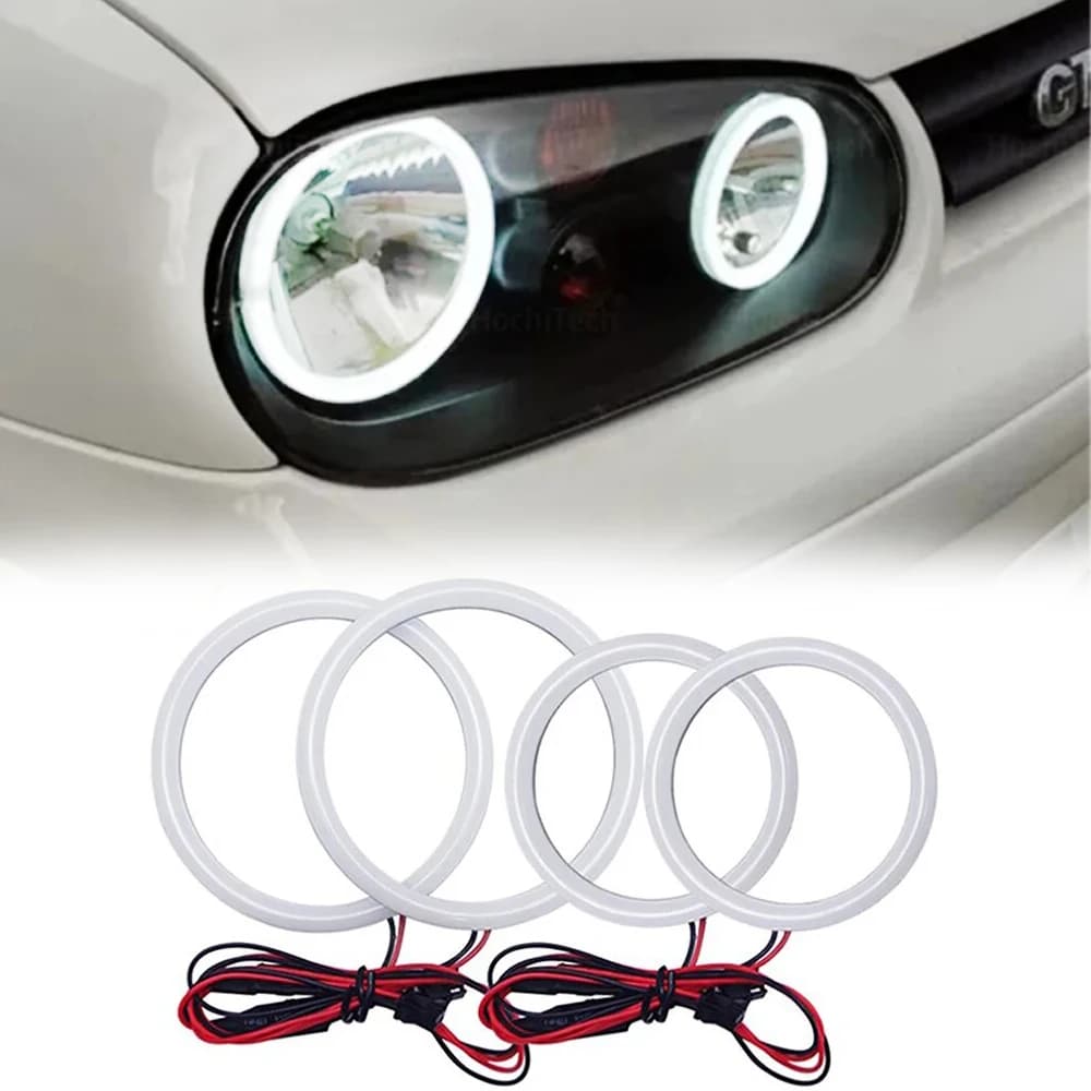 4 pezzi di luce in cotone LED Angel Eyes Halo Ring Kit faro DRL bianco per Volkswagen Golf MK4 1J MK5 1K GL GLS TDI R32 GTI Coniglio