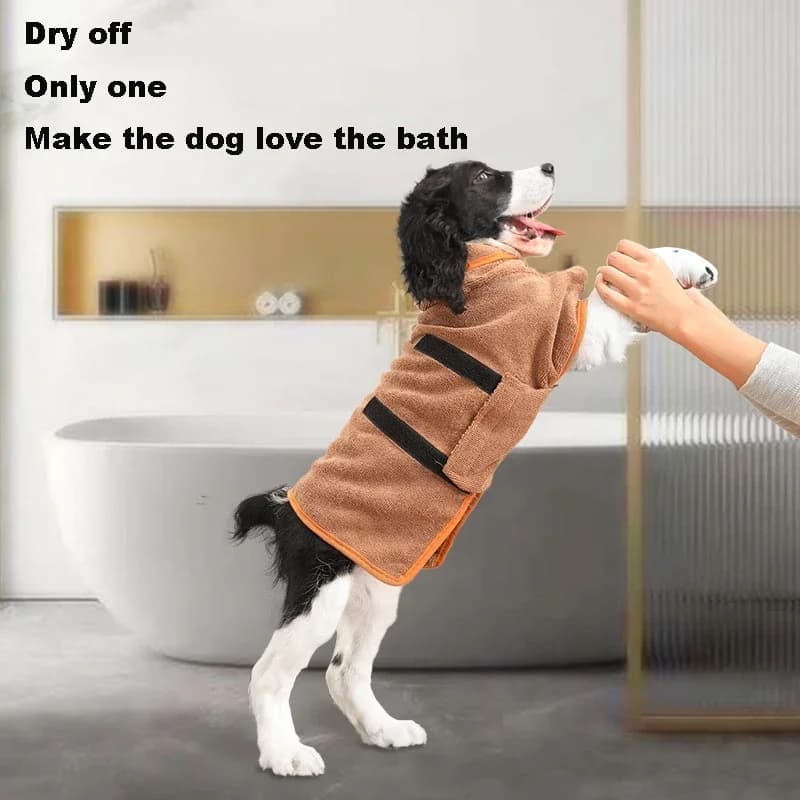 new Super Absorbent Microfiber Pet Bathrobe Dog Body Wrap Quick Drying Pure Cotton Pet Bath Towel - Pet Bathing Essential