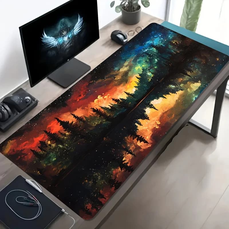 Accessori per Ufficio, Tappetino per Mouse da Gaming con Superficie in Tessuto, Base Antiscivolo in Gomma, Grande Tappetino da Scrivania per PC, Laptop e Tastiera