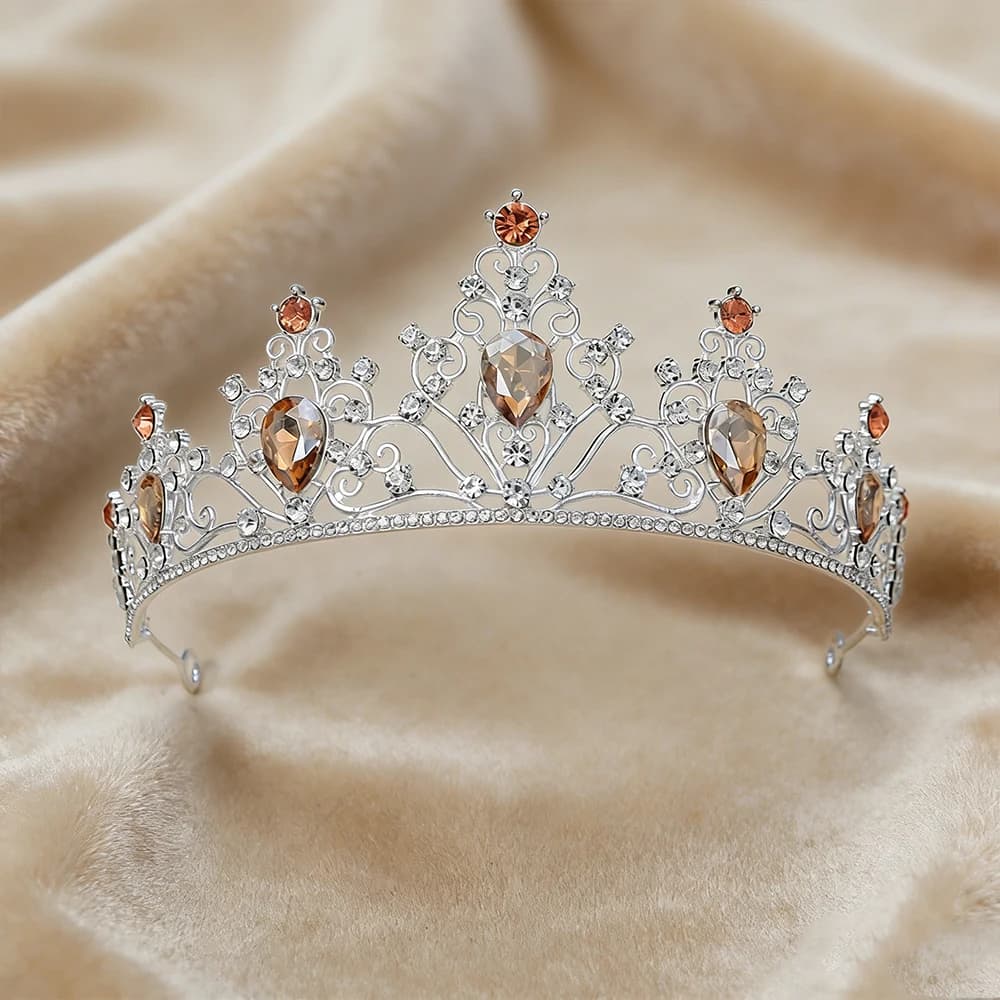 European Style Bridal Crown with Rhinestones, Bridal Dress Hair Accessories, Princess Crown for Photo Studio, Crown for Hairstyles
