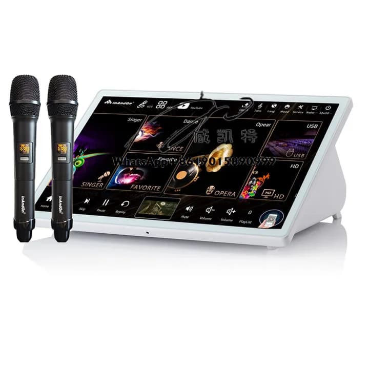 2024 Professionale 4in1 15.6 3TB Amplificatore Macchina Karaoke con Sistema Microfonico Senza Fili Macchina per la Festa in Casa KTV