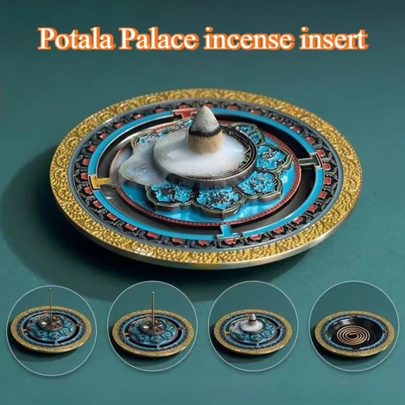 Tibetano Otto Auspicio Inserto di Incenso Casa Interno Lenitivo Joss Stick Inserto Torre Base di Incenso Aromaterapia Stufa Decorazione