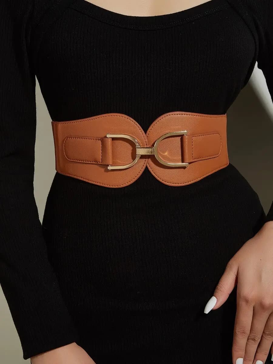 1pc Apricot-Color Elastic Waist Belt, Casual Everyday Wear Summer, School Fall, Autumn, Halloween