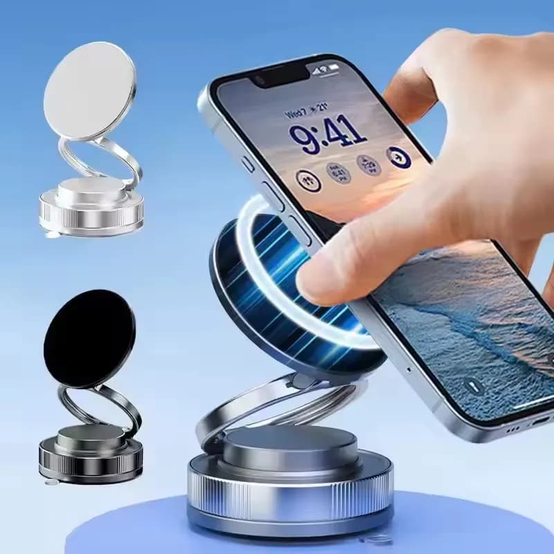 2026 Vacuum Double Side Magnetic Suction Cup Holder Foldable Kitchen Lazy Phone Bracket Car Holder For iPhone Xiaomi Smartphone