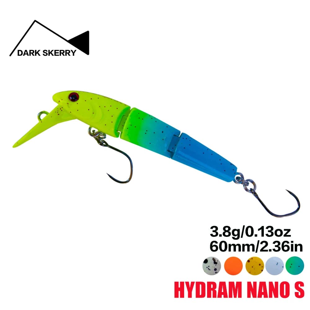 DARK SKERRY Esca da Pesca 60mm 3.8g Affondamento Lento Multi-articolata Minnow Artificiale Rigida ABS a Recupero Lento Crank