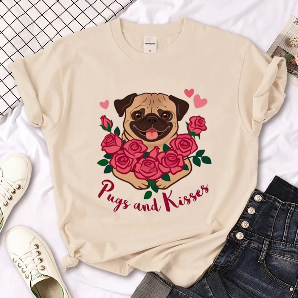 Pug tshirt women anime t-shirts female Japanese clothes women clothes t shirt women kawaii clothes