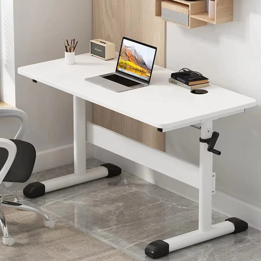 Scrivania Moderna Economica per Computer, Supporto per Laptop in Vendita, per Casa, Ufficio, Studio, Piano in Legno Bianco