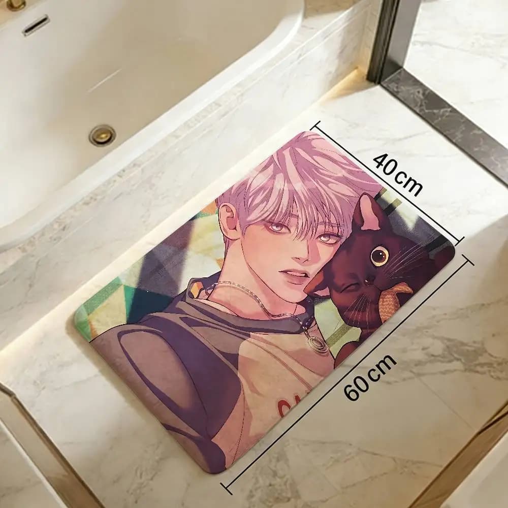 Pearl Boy BL Anime Hallway Carpet Non-Slip Laundry Room Mat Laundry Decor Balcony Child Living Room Bedside Area Rugs