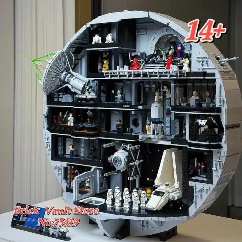 DIY Disponibile: 9.023 Pezzi di Mattoncini Modello UCS Death Star, Blocchi da Costruzione Ispirati ai Classici Film Popolari, Compatibili con LEGO