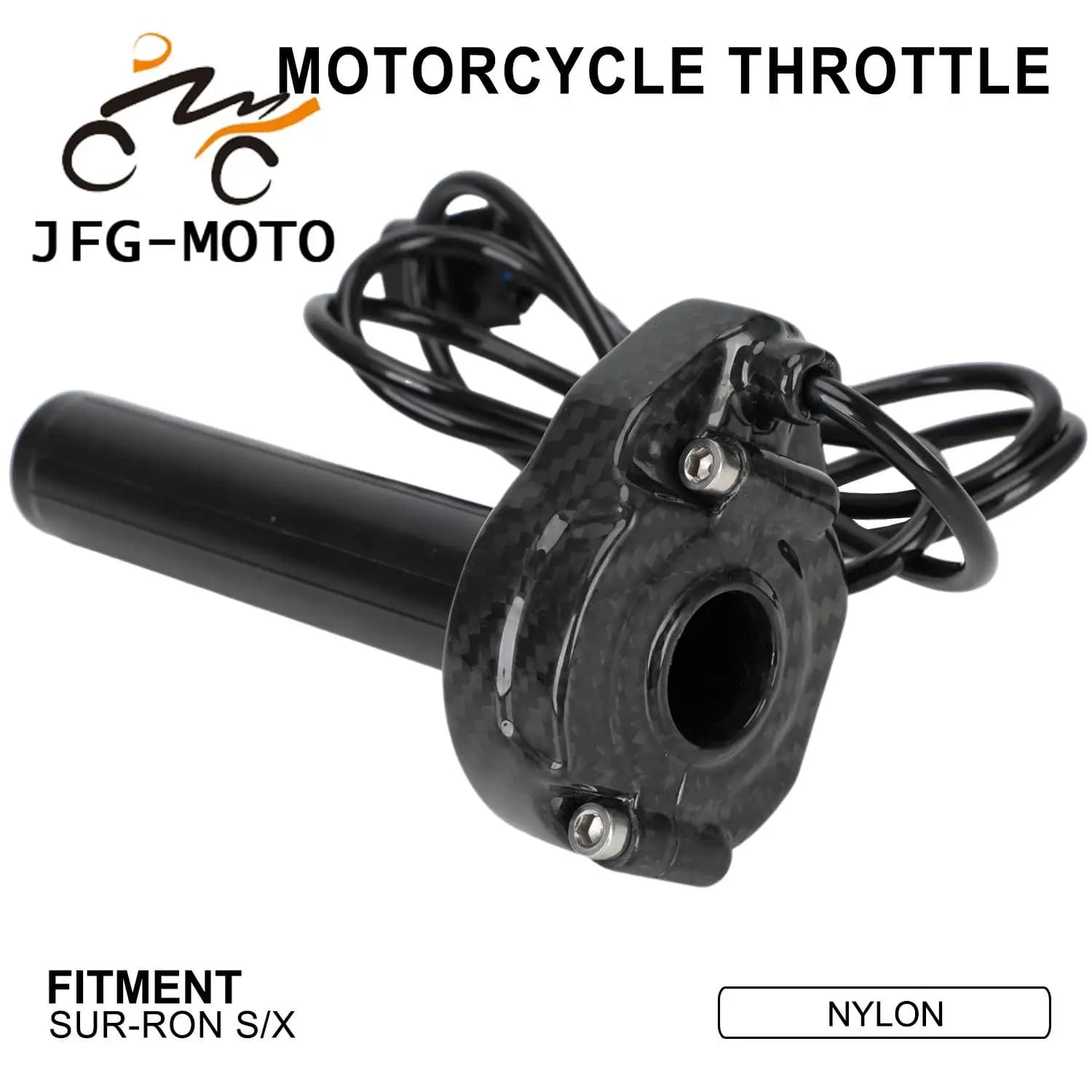 Funparts Accessori Moto Manopole Acceleratore in Vera Fibra di Carbonio per Surron Sur Ron Lightbee Light Bee XS Bici Elettrica
