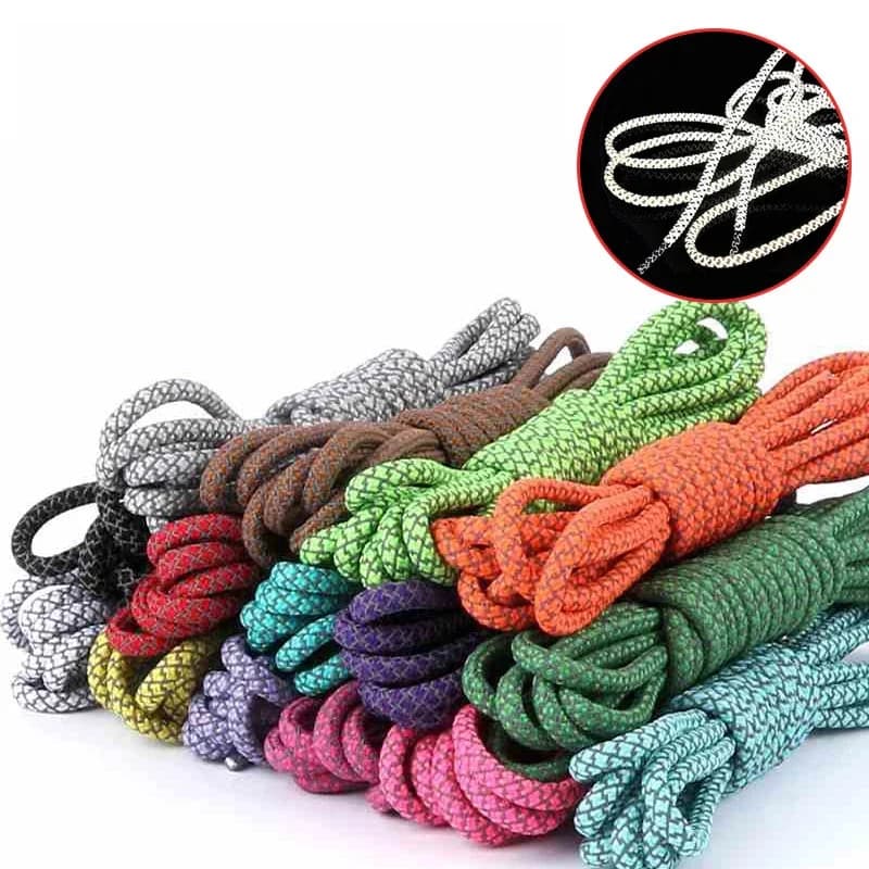 1 paio di lacci per scarpe da donna e da uomo, lacci per scarpe con corda rotonda riflettente per bambini e scarpe da ginnastica per adulti, lacci per scarpe da ginnastica fluorescenti