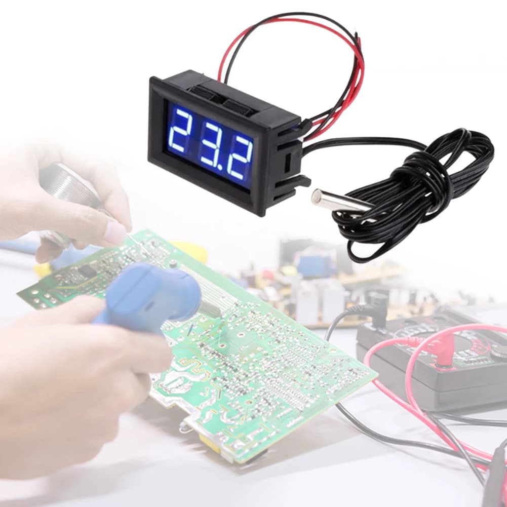 Modulo Sensore di Temperatura Digitale LED da 0,56 Pollici, Misuratore Rilevatore DC 5-12V, Termometro Strumento di Misurazione della Temperatura