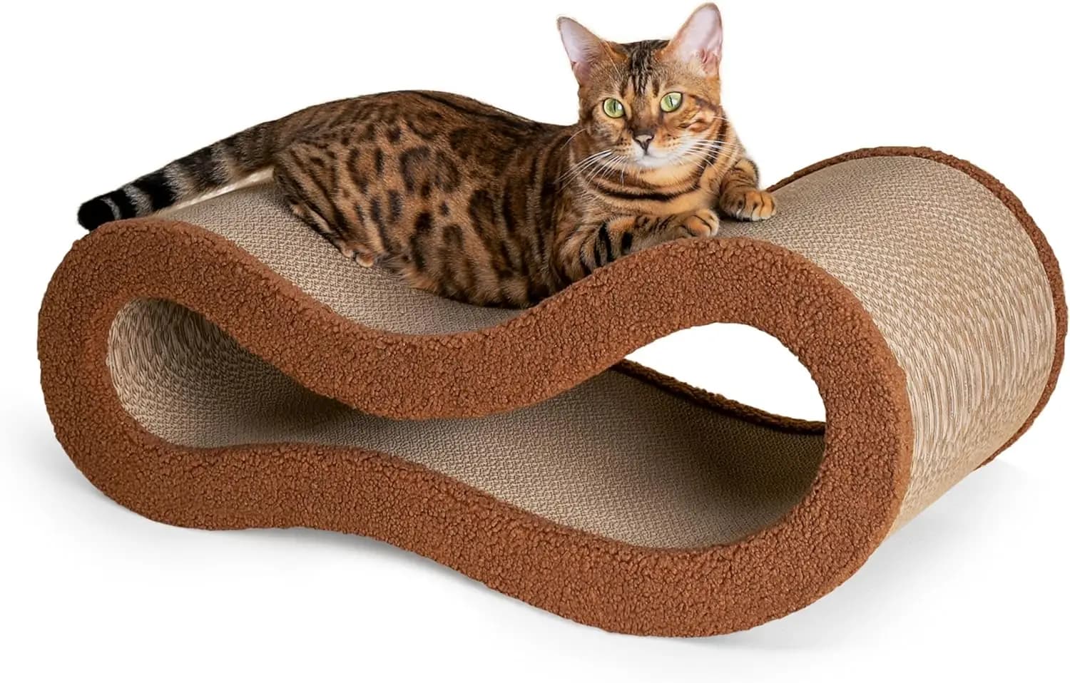 Indoor Use: Cardboard & Fabric Scratching Pad in N/A, Curved Design for Large Cats' Ergonomic Freestyle Scratching