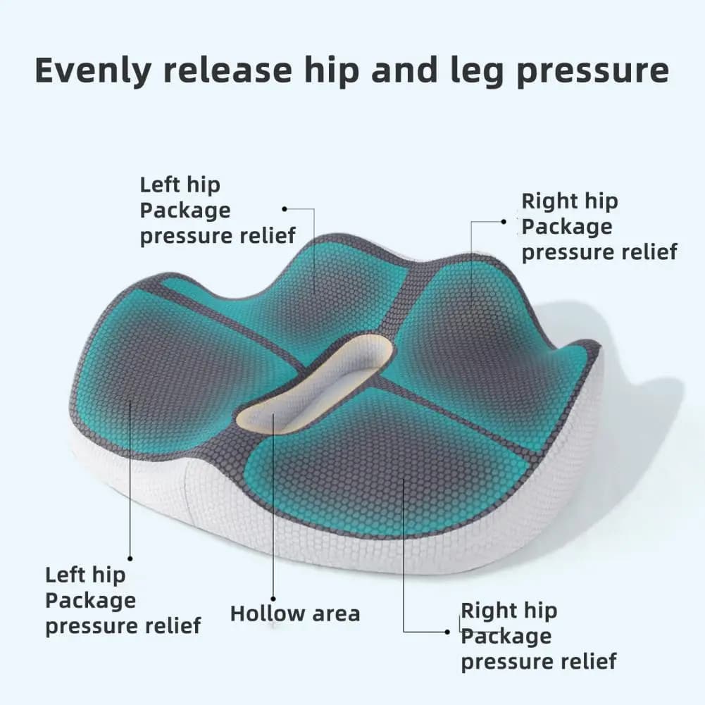 Cuscino per emorroidi per dolore al coccyx Cuscino di supporto per coccyx Cuscino ergonomico per sedile in memory foam per impiegati Driver di auto