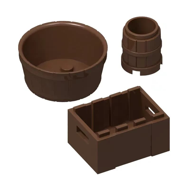 Contenitore per blocchi di costruzione 3x4 bacino di frutta vaso di fiori scatola con cornice in legno per generi alimentari compatibile con Lego Toy Brick 30150 64951