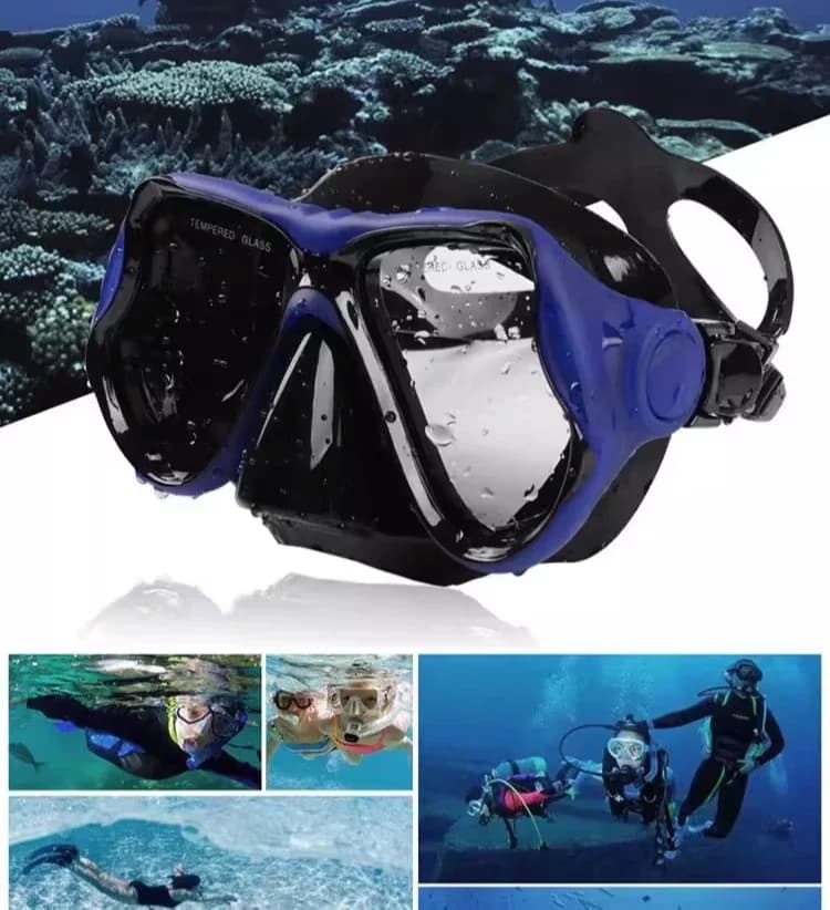 Maschera subacquea per miopia, set attrezzatura snorkeling, tubo di respirazione impermeabile semi-secco, occhialini da nuoto