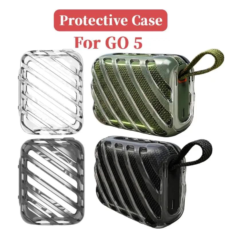 Custodia morbida trasparente per altoparlante GO 5 compatibile con Bluetooth, cover antiurto trasparente per altoparlante GO5 BT con tagli precisi