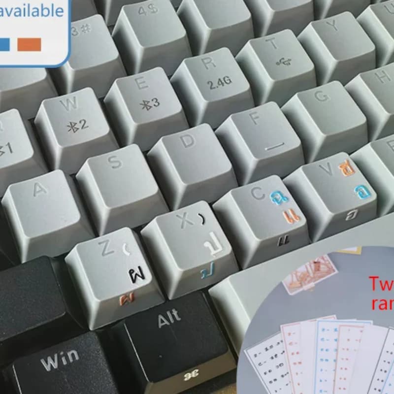 Thai Japanese Language Keyboard Stickers For Desktop And Laptop Computers Universal Type Transparent Side-Engraved Stickers
