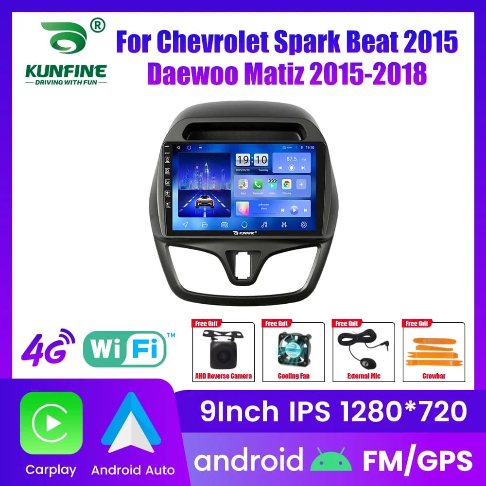 Autoradio Android per Chevrolet Spark 2015-2018, stereo 2Din Octa Core con navigatore GPS, schermo IPS, Carplay e Android Auto