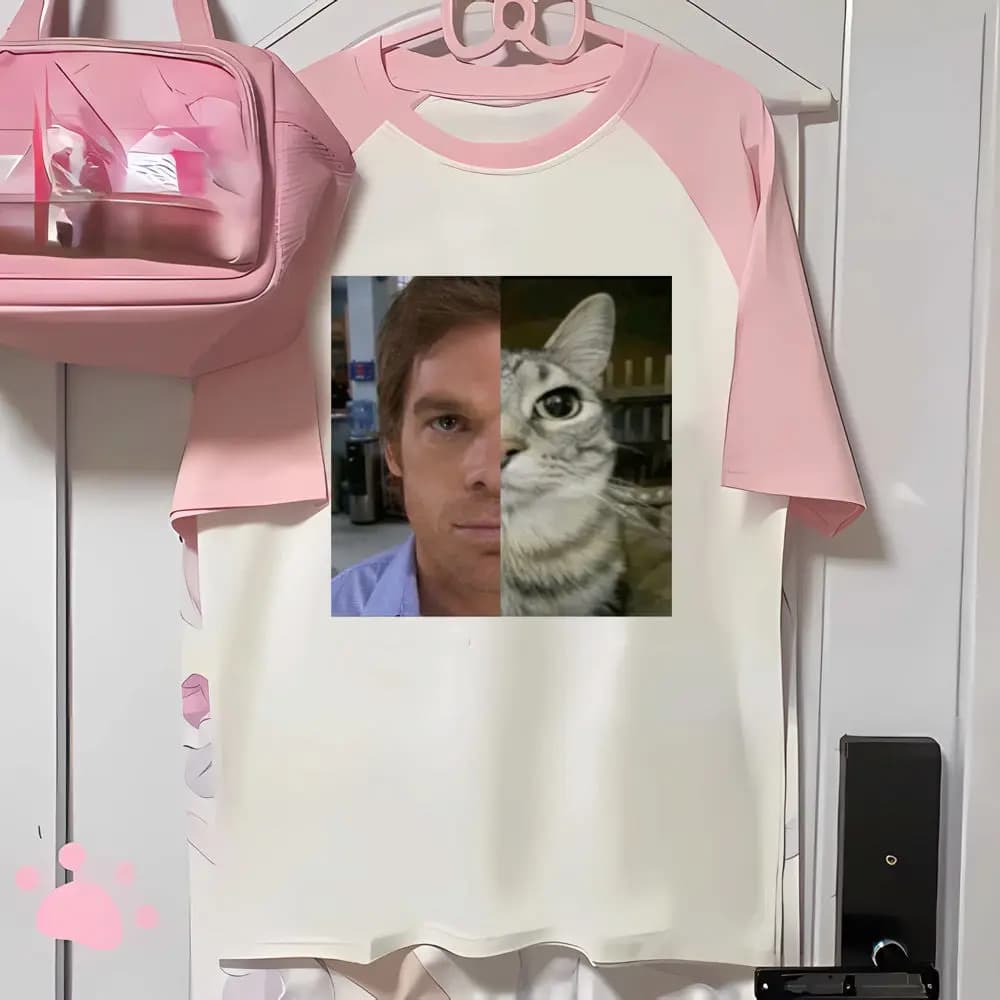 Dexter Morgan shirt girl Classic harajuku Pop Culture Colorful anime Pastel tshirt 2000s Retro Grunge Colorful harajuku hip hop