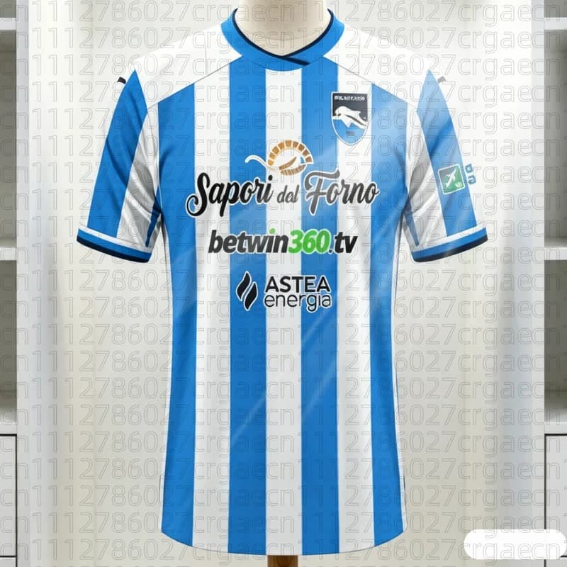 Maglia da Calcio Pescara 2026 Home Kit per Adulti e Bambini, T-Shirt Athleisure Estiva ad Asciugatura Rapida, Morbida, Coordinata per Famiglia