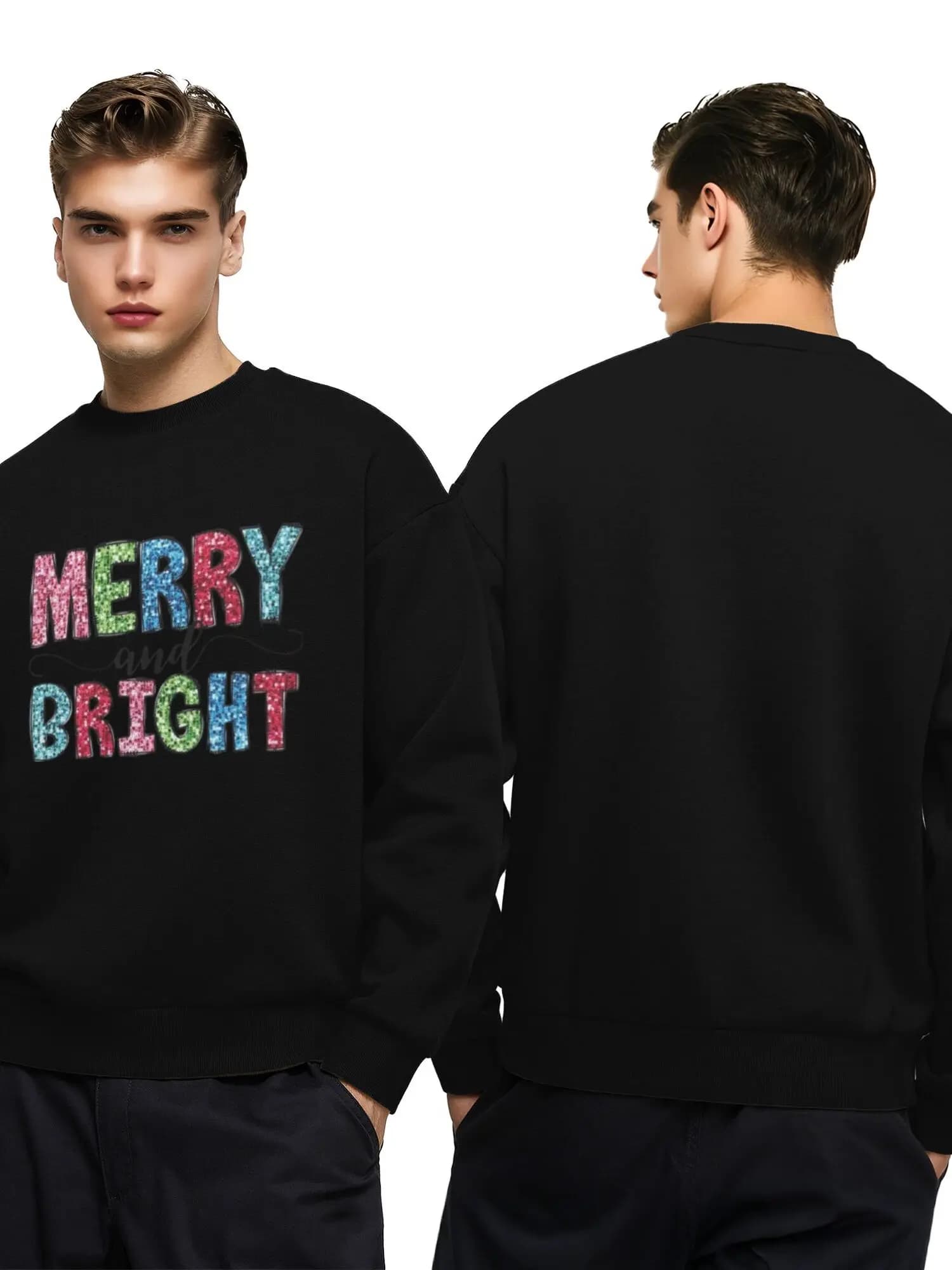 Christmas print hoodie, autumn and winter casual jumper, a must for Christmas dating, versatile for daily commuting