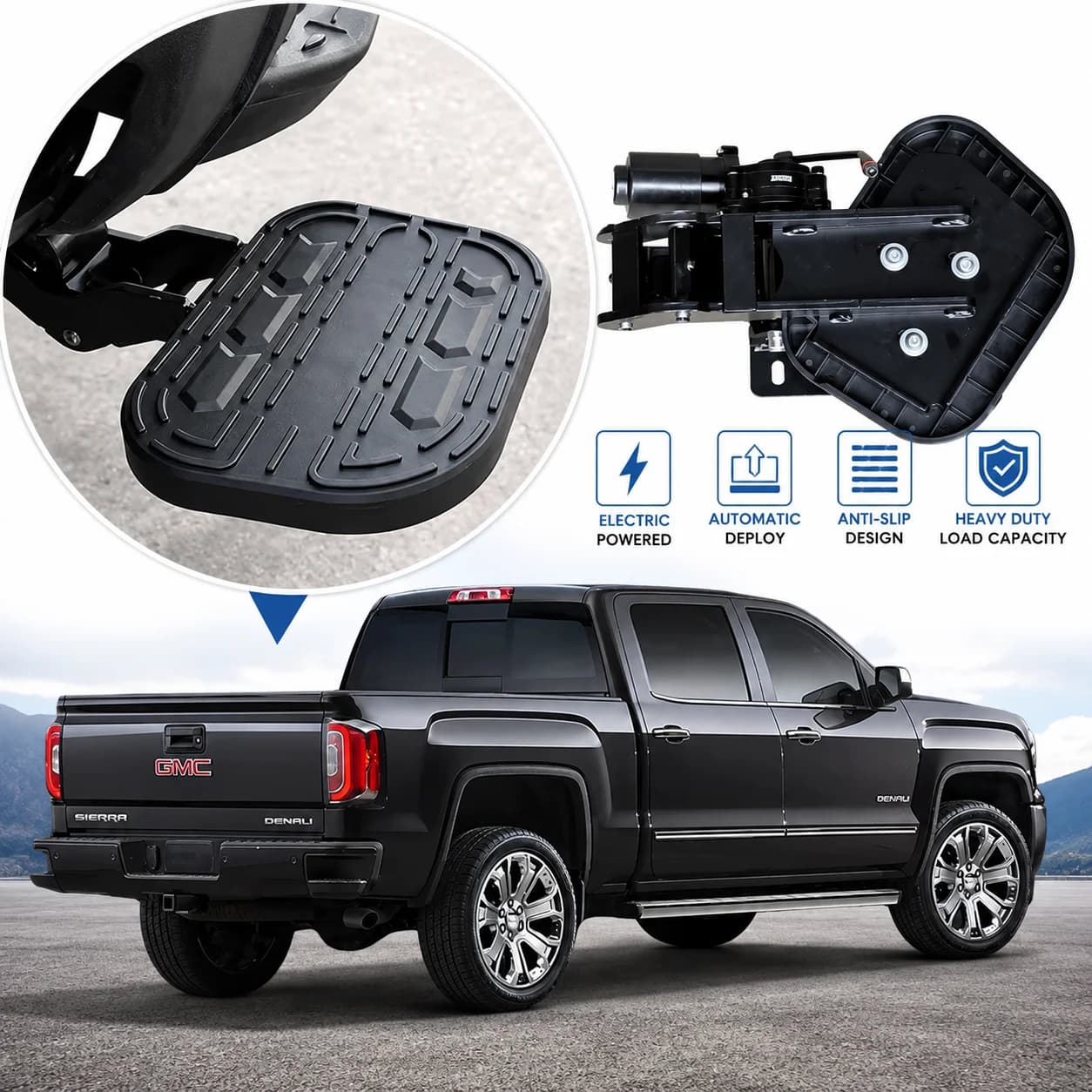 4x4 Electric Rear Bed Step Truck Tailgate Running Board for GMC Sierra 2014-2018 Pickup Accessories
