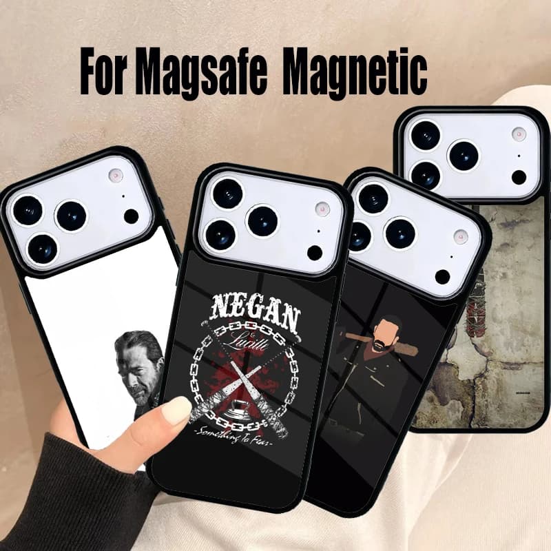 Cover per iPhone The Walking Dead Negan con attacco magnetico wireless MagSafe per iPhone 17 Air 16e 15 14 13 12 11 Pro Max Plus