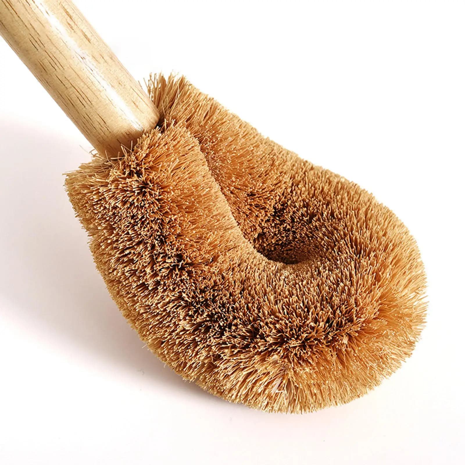 Modern Wooden Toilet Brush Ergonomic Long Handle for Deep Cleaning Under Rim Hanging Storage Bathroom Accessory for Household