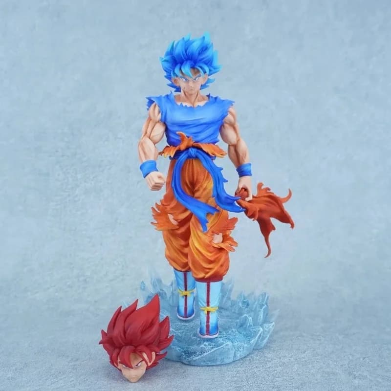Goku Dragon Ball Action Figure Kirin Base scultura a doppia testa super blu con funzione illuminata Regalo modello da collezione anime