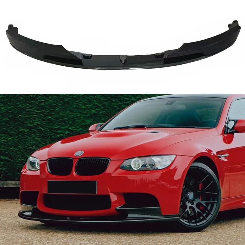 2x 2007 To 2013 For BMW E90 E92 E93 M3 Front Bumper Lip Diffuser Protector Guard Spoiler High Quality ABS Gloss Black Body Kit