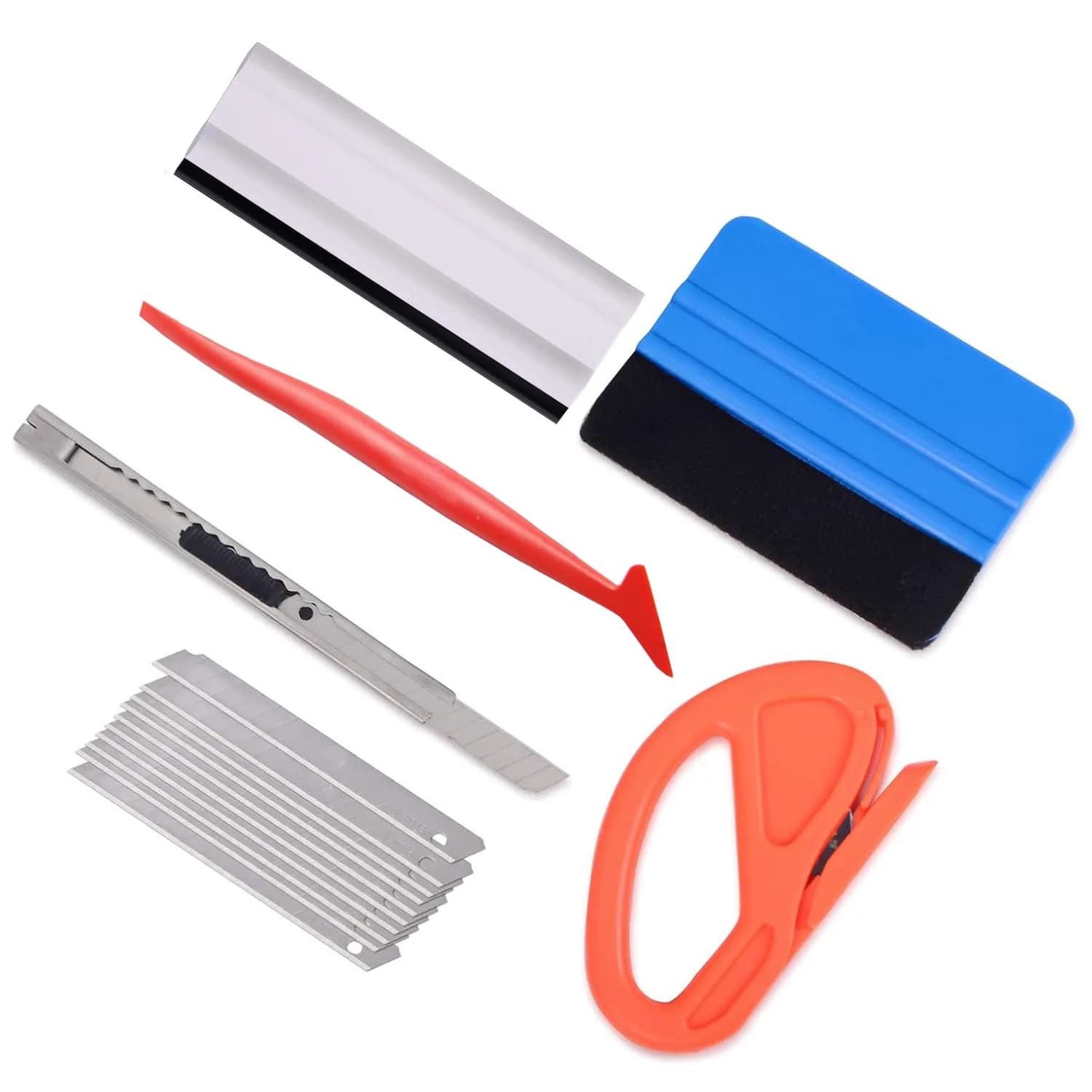 Kit di strumenti per avvolgere il vinile Strumento per colorare la finestra del veicolo Kit di strumenti per avvolgere l'auto Set di fogli per auto Coltello per raschietto per raschietto per raschietto per vinile Zippy
