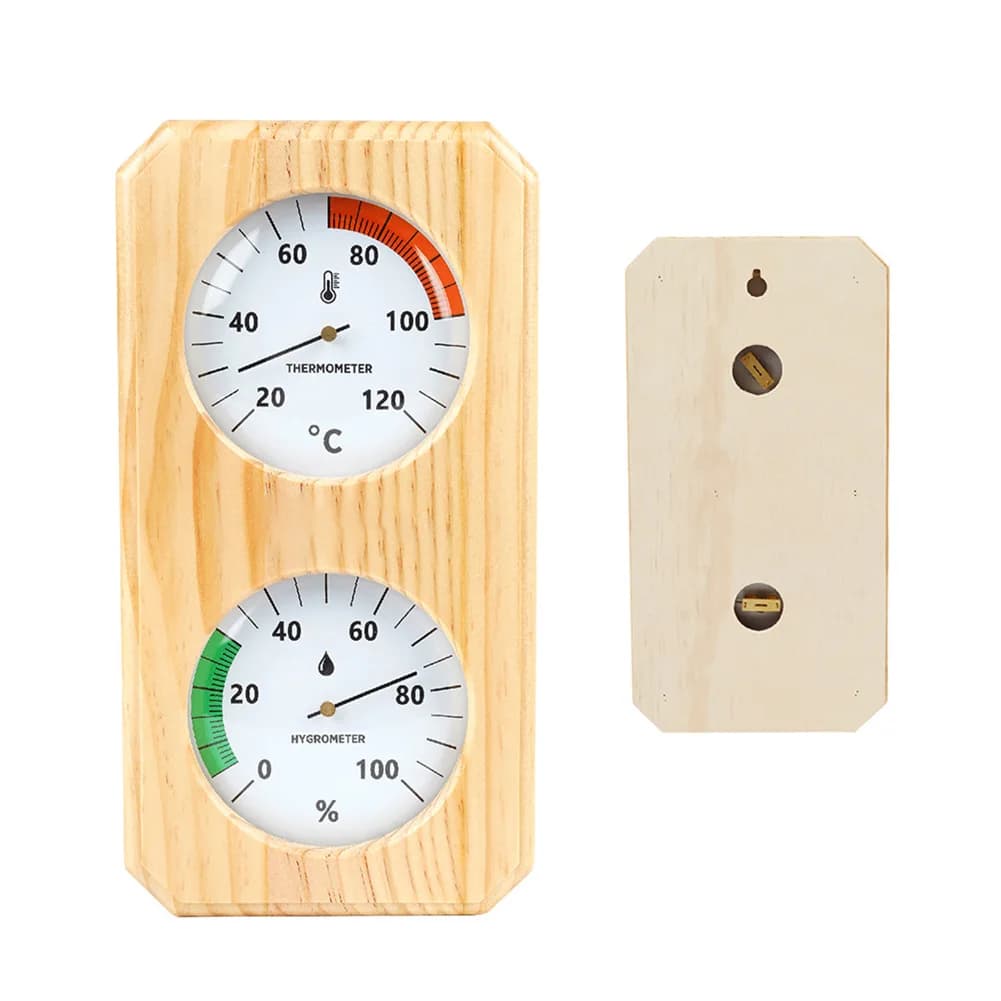 Termometro e igrometro per sauna 2-in-1, in legno, ad alta precisione, per monitoraggio doppio