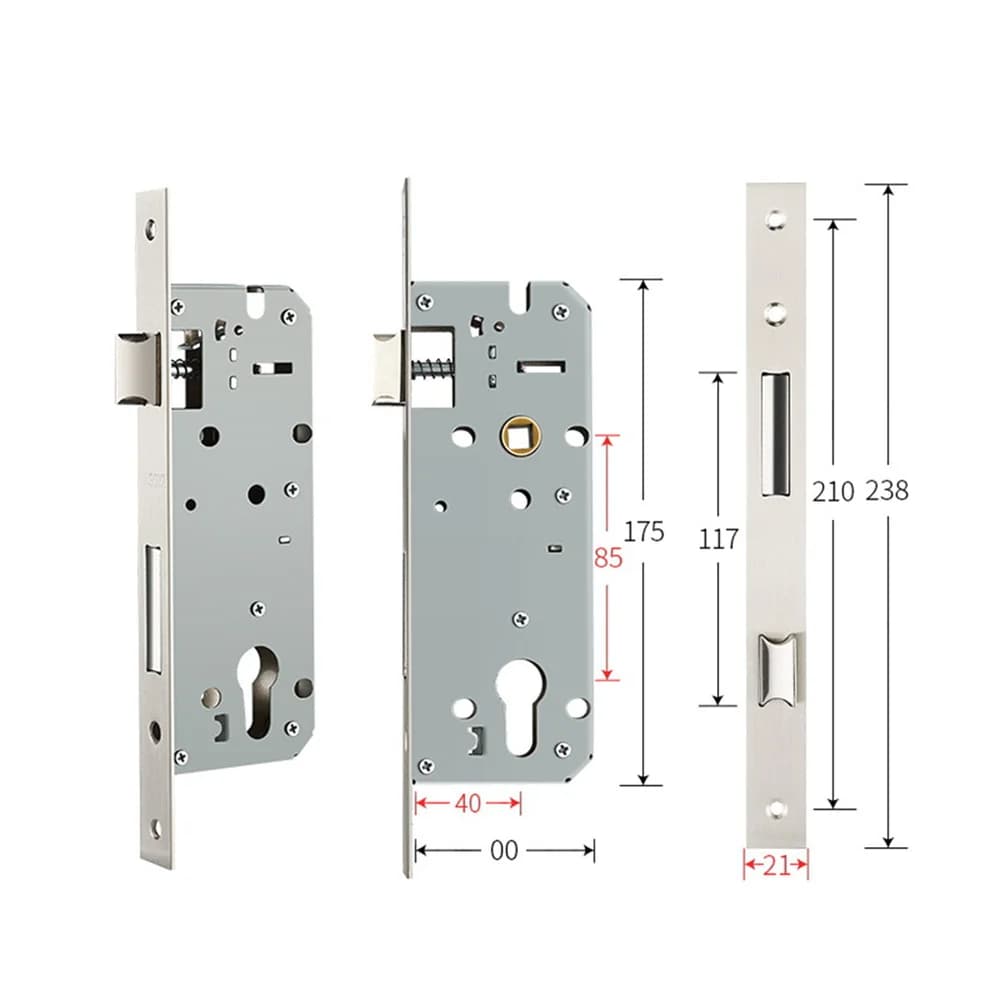 1 PZ 8520/8525/8530/8535 Serratura per porta in metallo Serratura universale in acciaio inossidabile Corpo da infilare Hardware Serratura non intelligente