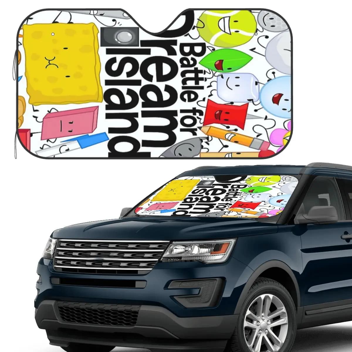 BFDI Poster Parasole bianco Parabrezza Parabrezza anteriore per auto Finestra Parasole Accessori Coperture