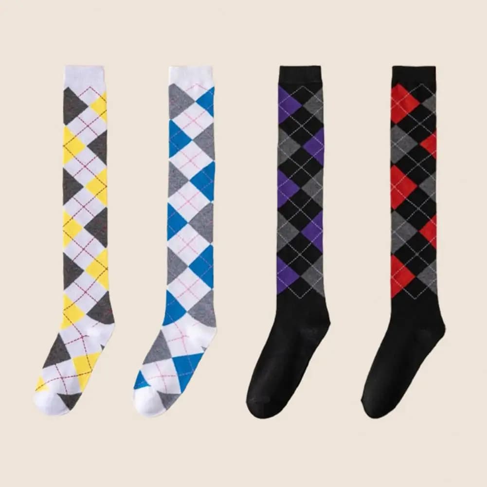1 Pair Thigh High Over The Knee High Socks For Women Long Stockings Cute Thick Leg Warmers Cotton Tall Tube Girl Sock Contrast